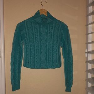 ivivva turquoise loose turtleneck sweater